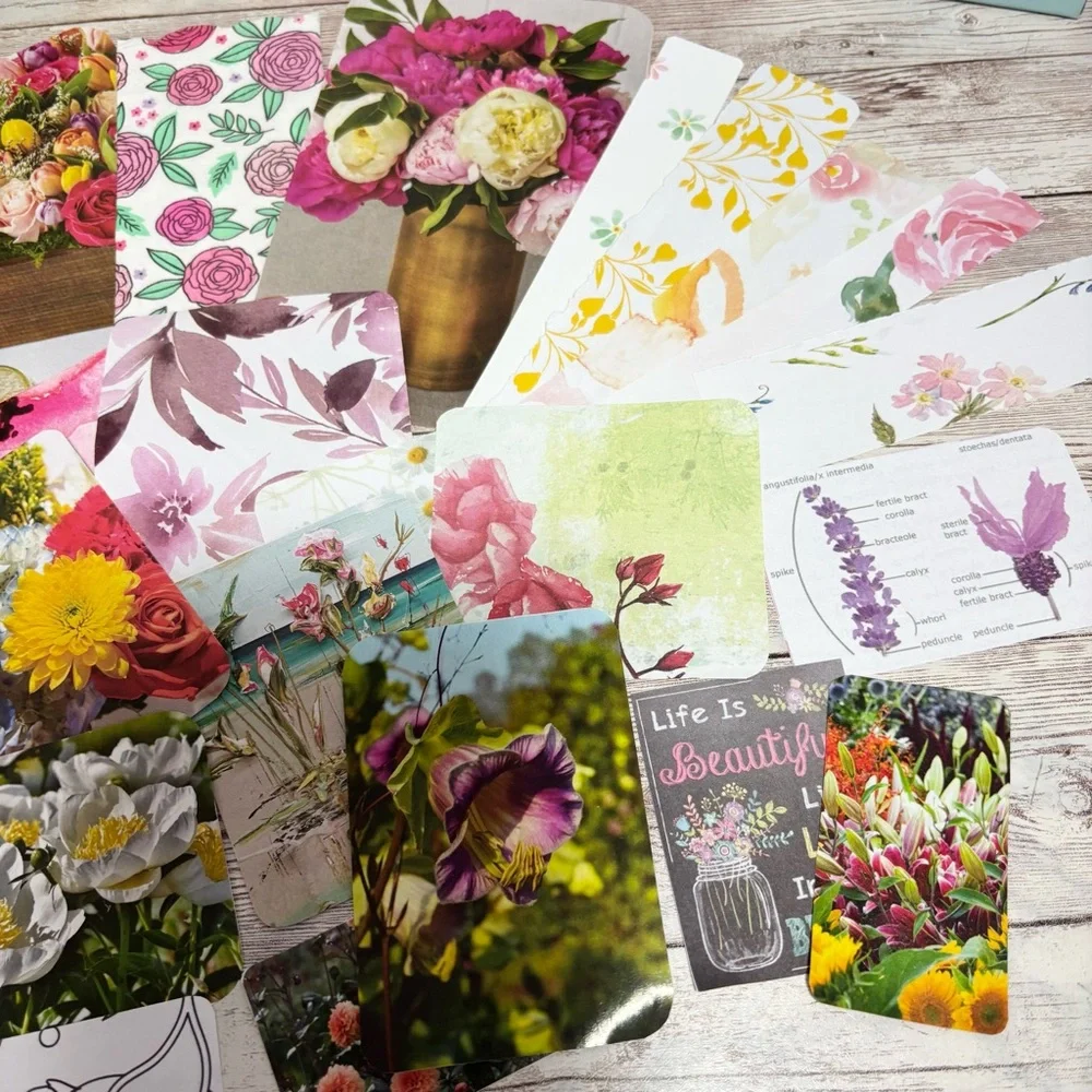 Junk Journal Floral Themed Paper Scrap Pack Kit Collage Scrapbook Planner Spring - Picture 10 of 10